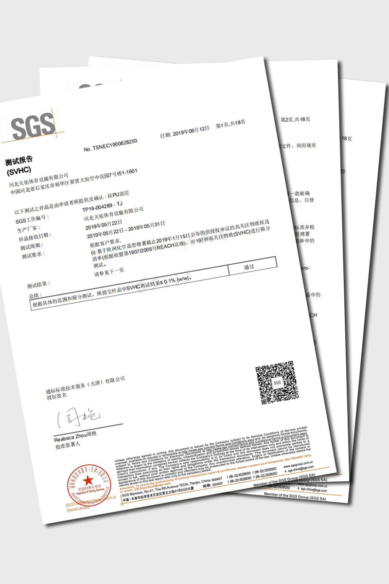 SGS Test Report of Silicon Polyurethane court